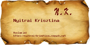 Nyitrai Krisztina névjegykártya